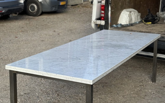 Image 1 of Office Table/ Dining Table Stainless Steel Frame With Marble Top