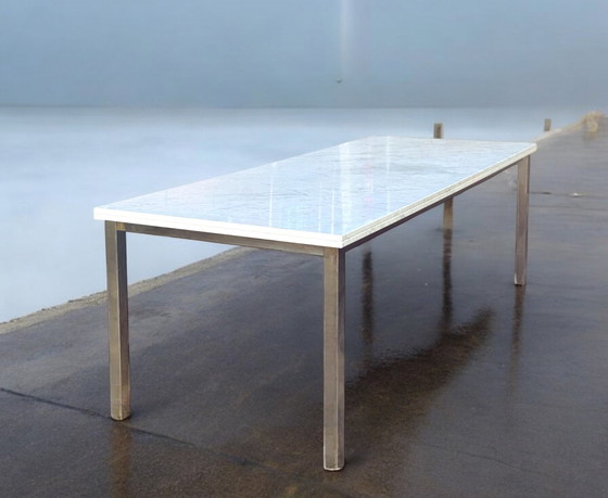 Image 1 of Office Table/ Dining Table Stainless Steel Frame With Marble Top