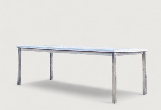 Image 1 of Office Table/ Dining Table Stainless Steel Frame With Marble Top