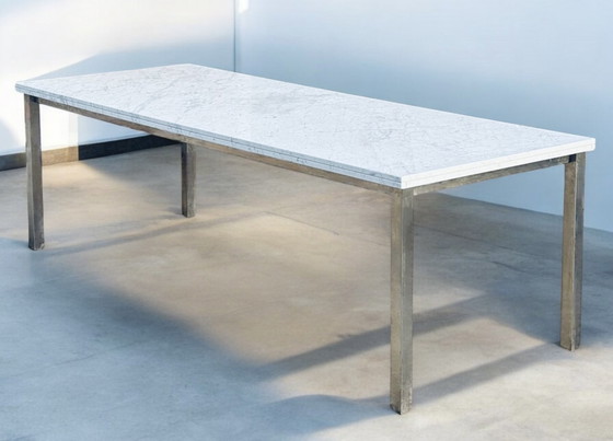 Image 1 of Office Table/ Dining Table Stainless Steel Frame With Marble Top