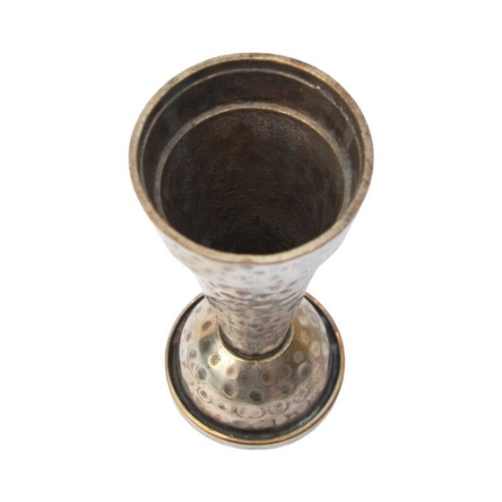 Image 1 of Vintage silver-plated and brass candle holder, Denmark 1970