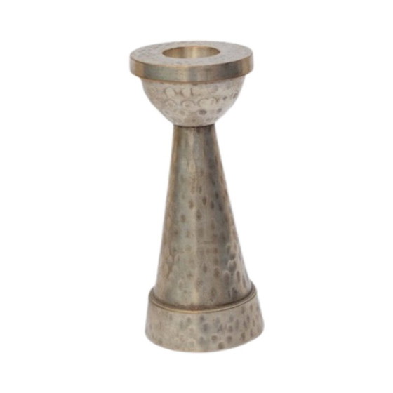 Image 1 of Vintage silver-plated and brass candle holder, Denmark 1970