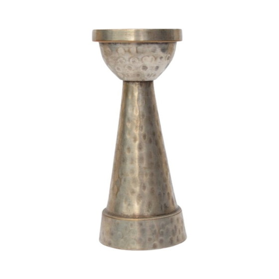 Image 1 of Vintage silver-plated and brass candle holder, Denmark 1970