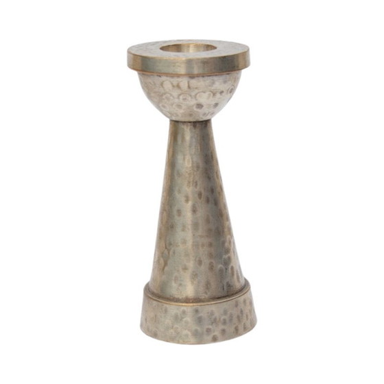 Image 1 of Vintage silver-plated and brass candle holder, Denmark 1970