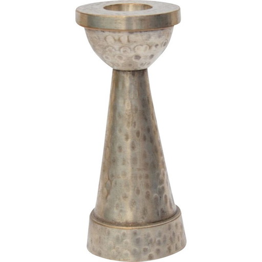 Vintage silver-plated and brass candle holder, Denmark 1970