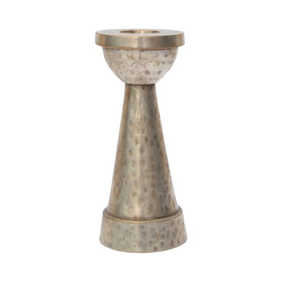 Image 1 of Vintage silver-plated and brass candle holder, Denmark 1970