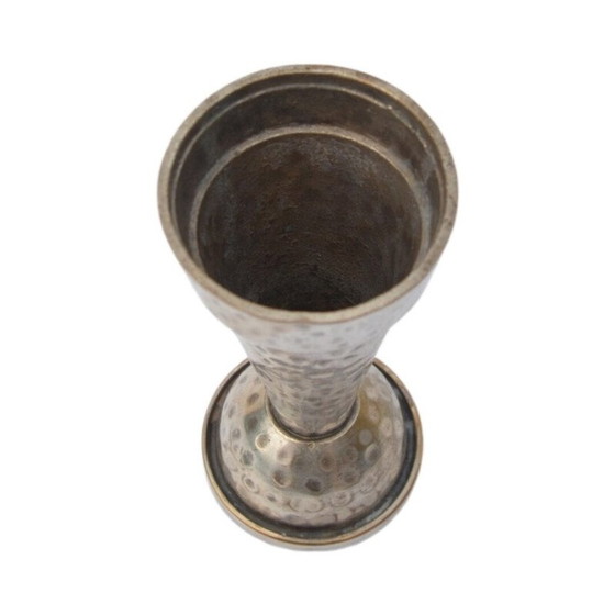 Image 1 of Vintage silver-plated and brass candle holder, Denmark 1970