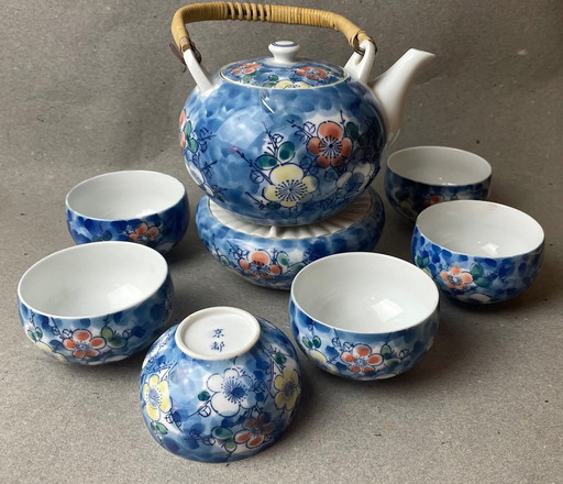 Japanese tea service, 8-piece UME, flowers