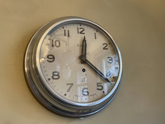 Image 1 of Clock Jaz 8 Days Vintage Industrial Wall Clock French