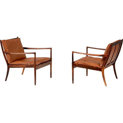 Pair of "Samso" Rosewood Lounge Chairs by Ib Kofod-Larsen 1960s 