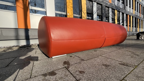 Image 1 of Divano Koinor Design in pelle perla bordeaux-rosso a 3 posti