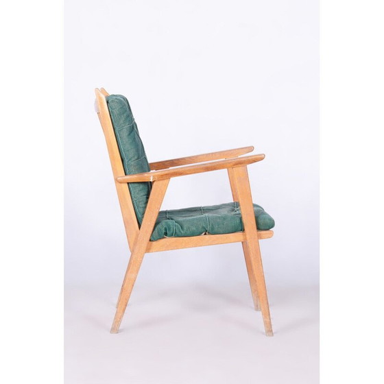 Image 1 of Poltrona vintage in legno di quercia di Jan Vanek, Cecoslovacchia 1950