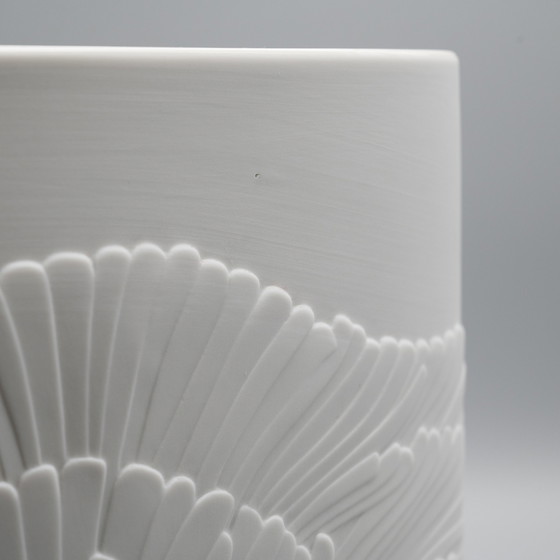 Image 1 of Rosenthal Rosamunde Nairac Bisque Porcelain Anemone Vase Duo Op-Art H19Cm +23Cm