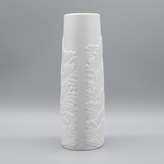 Image 1 of Rosenthal Rosamunde Nairac Bisque Porcelain Anemone Vase Duo Op-Art H19Cm +23Cm