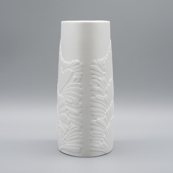 Image 1 of Rosenthal Rosamunde Nairac Bisque Porcelain Anemone Vase Duo Op-Art H19Cm +23Cm