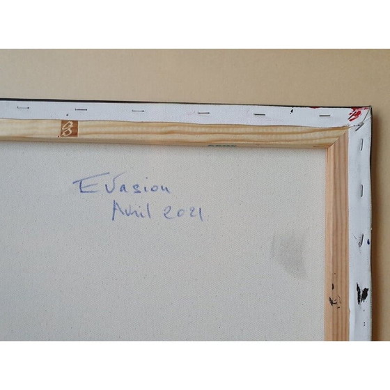 Image 1 of Dipinto acrilico vintage "Evasion" di Jocelyne Hoffelt, 2021