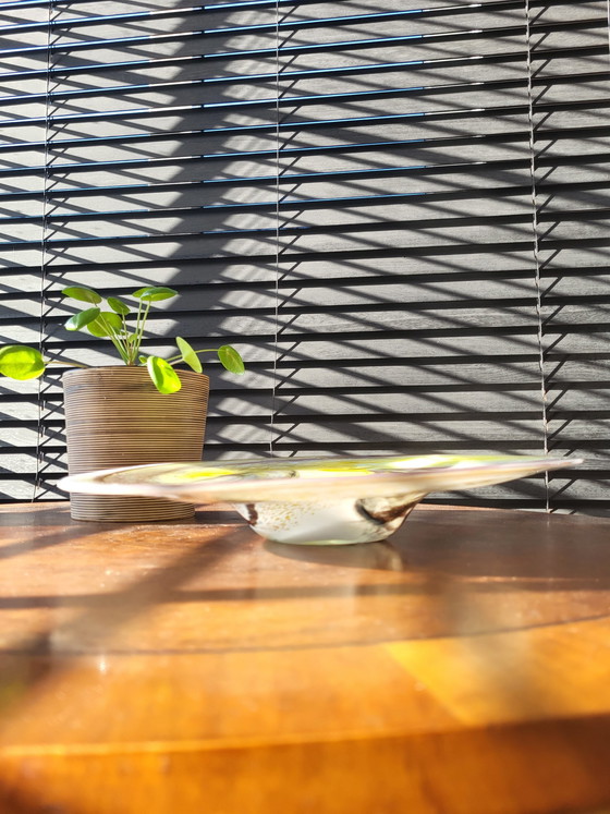 Image 1 of Vintage Glass Multicolor Bowl Of Center Piece, Hand Blown Organic Design