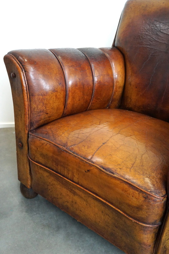 Image 1 of Set of 2 old sheep leather armchairs