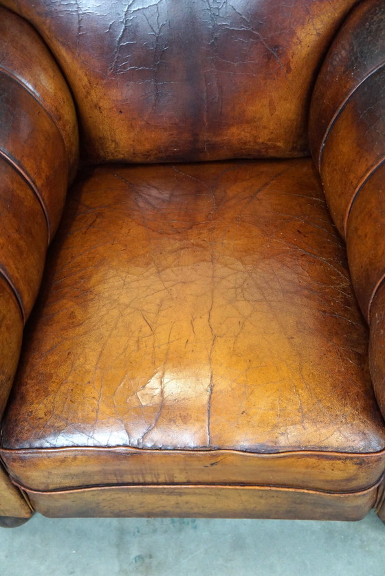 Image 1 of Set of 2 old sheep leather armchairs