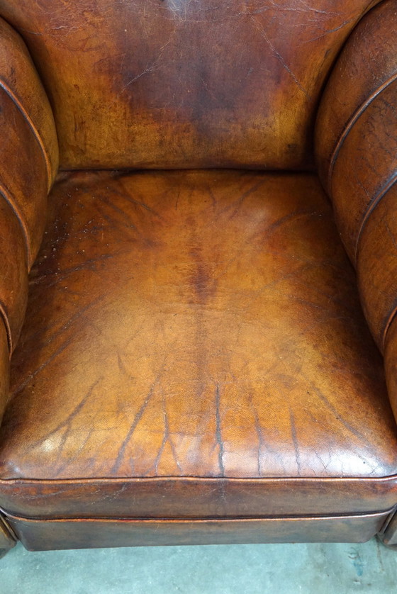 Image 1 of Set of 2 old sheep leather armchairs