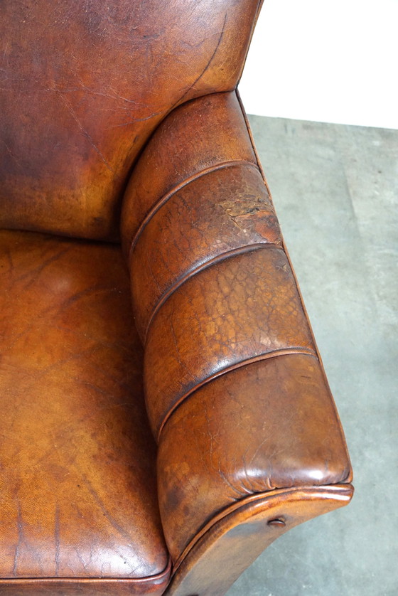 Image 1 of Set of 2 old sheep leather armchairs