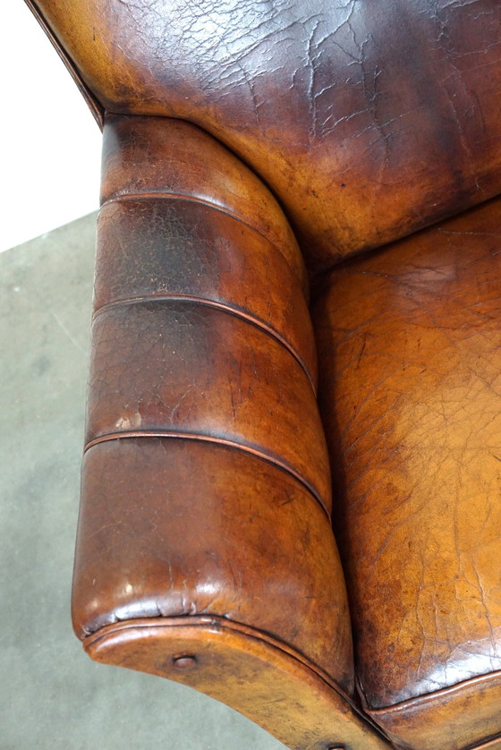 Image 1 of Set of 2 old sheep leather armchairs