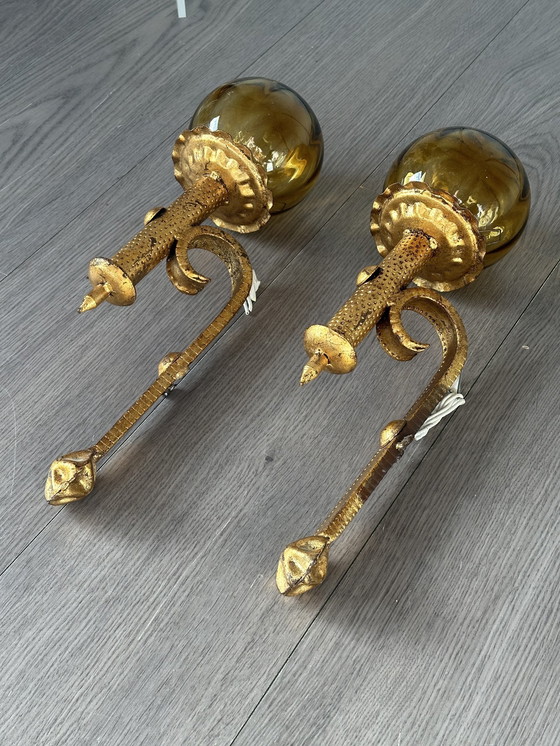 Image 1 of Lampada da parete antica Art Déco Castle Lamps, anni '20