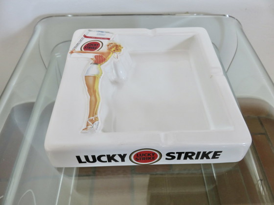 Image 1 of Large Lucky Strike "Pin Up" Bar Ashtray, Ceramic 80s 90s