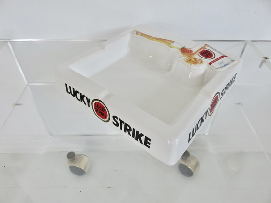 Image 1 of Large Lucky Strike "Pin Up" Bar Ashtray, Ceramic 80s 90s