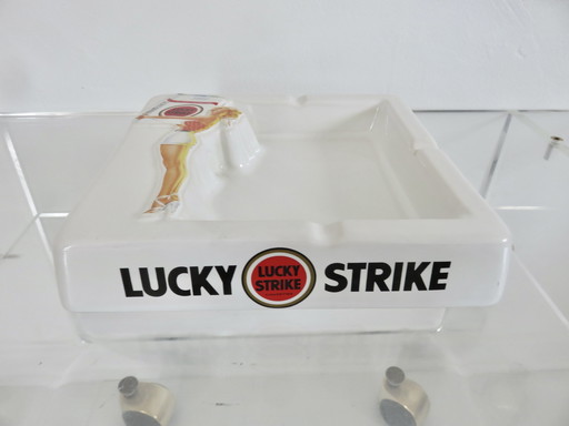 Large Lucky Strike "Pin Up" Bar Ashtray, Ceramic 80s 90s