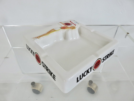 Image 1 of Large Lucky Strike "Pin Up" Bar Ashtray, Ceramic 80s 90s