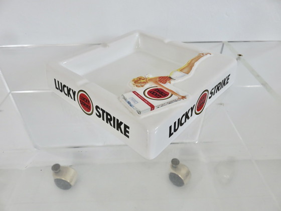 Image 1 of Large Lucky Strike "Pin Up" Bar Ashtray, Ceramic 80s 90s