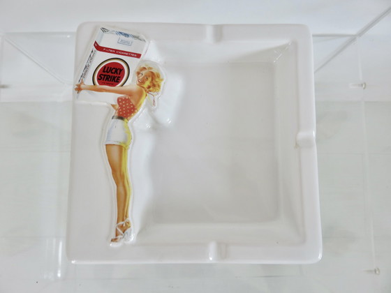 Image 1 of Large Lucky Strike "Pin Up" Bar Ashtray, Ceramic 80s 90s