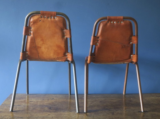 Image 1 of Pair Of Les Arcs Dal Vera Chairs Charlotte Perriand 1967