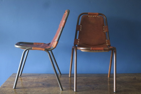 Image 1 of Pair Of Les Arcs Dal Vera Chairs Charlotte Perriand 1967