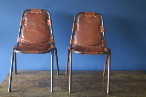 Pair Of Les Arcs Dal Vera Chairs Charlotte Perriand 1967