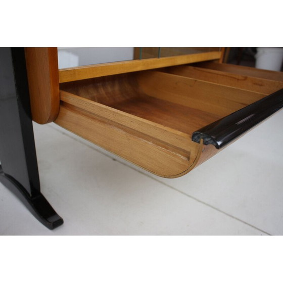 Image 1 of Vintage art deco glass and wood bar by Jindřich Halabala, Czechoslovakia 1930