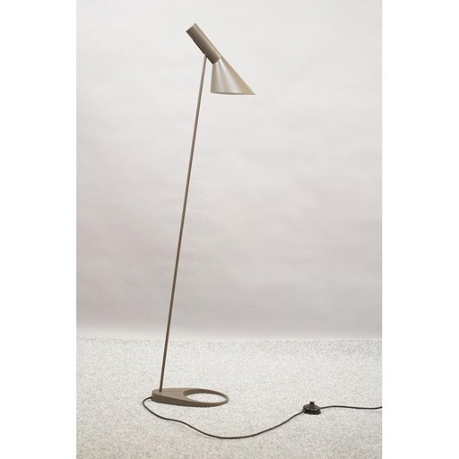 Vintage gray metal floor lamp by Arne Jacobsen for Louis Poulsen, Denmark 1970