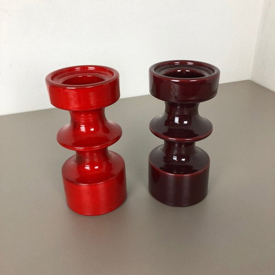 Image 1 of Coppia di portacandele vintage in ceramica di Cari Zalloni per Steuler Germania, anni '70