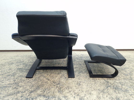 Image 1 of Nelo Kroken Chair Ottomane Fauteuil en cuir Fauteuil design Åke Fribytter Schwinger