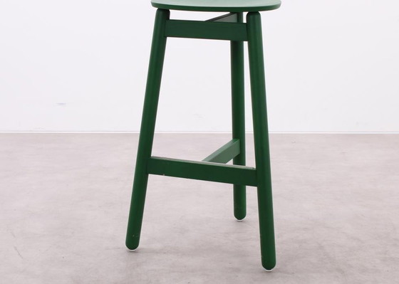 Image 1 of 2X Dum Office Beech Barstool Green