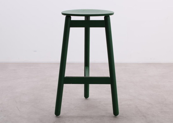 Image 1 of 2X Dum Office Beech Barstool Green