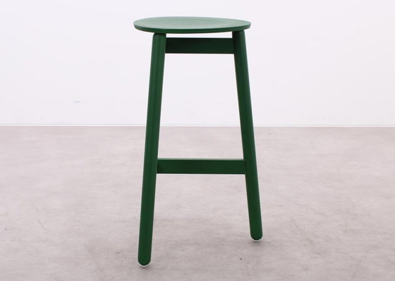 Image 1 of 2X Dum Office Beech Barstool Green