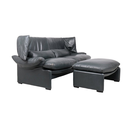 Image 1 of Cassina Portovenere Leather Sofa With Hocker