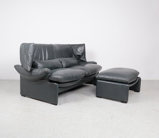 Image 1 of Cassina Portovenere Leather Sofa With Hocker