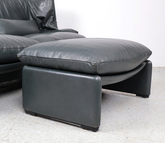 Image 1 of Cassina Portovenere Leather Sofa With Hocker