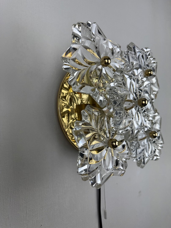 Image 1 of Solken Leuchten Wall Lamp With 5 Glass Flowers!