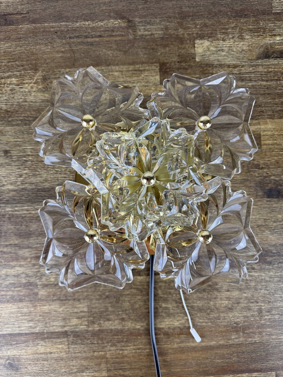 Image 1 of Solken Leuchten Wall Lamp With 5 Glass Flowers!