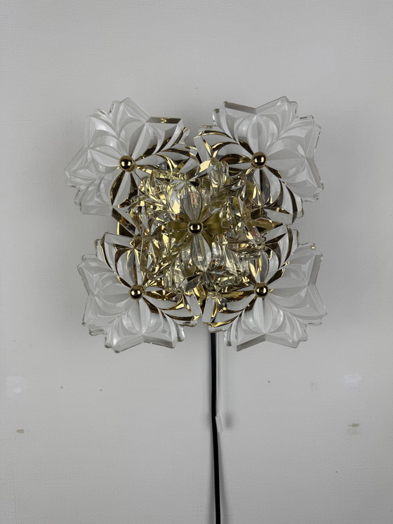 Image 1 of Solken Leuchten Wall Lamp With 5 Glass Flowers!