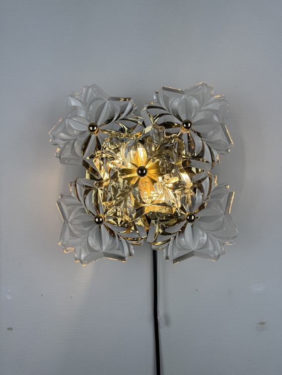 Image 1 of Solken Leuchten Wall Lamp With 5 Glass Flowers!